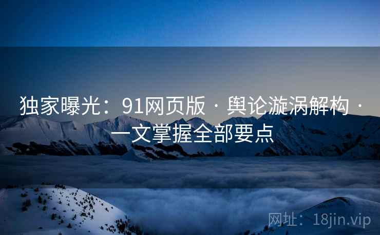 独家曝光：91网页版 · 舆论漩涡解构 · 一文掌握全部要点